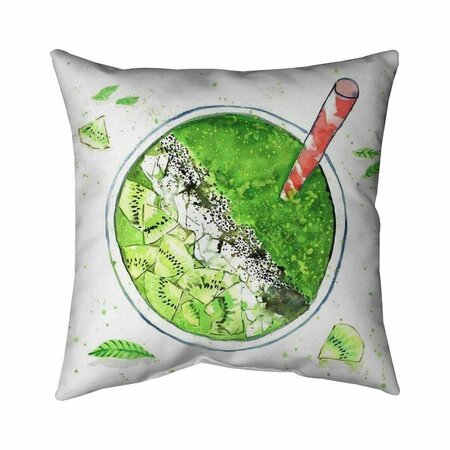 BEGIN HOME DECOR 20 x 20 in. Green Smoothie-Double Sided Print Indoor Pillow 5541-2020-GA110